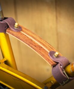 Premium Leather and Wood Bike Carrying Handle Elevate Your Cycling Experience