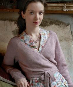 Knitting Pattern Cropped Wrap Cardi with Long Sleeves and Ties