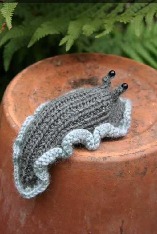 Charming Knitted Slug A Delightful Gift for Garden Enthusiasts