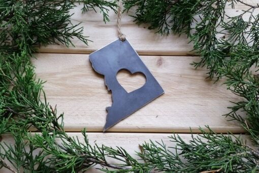 DC Metal State Heart Christmas Tree Ornament A Festive Holiday Keepsake from the District of Columbia