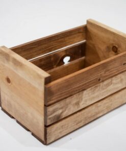 Cherry Stained 45 RPM Vinyl Record Holder Wood Crate Preserve Your Precious Vinyl Collection