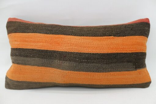 Striking Orange Kilim Pillow Covers Add a Touch of Turkish Charm to Your Home