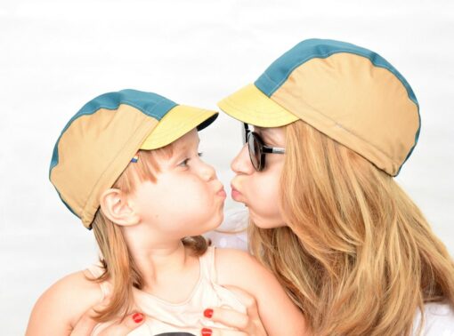 Earthtones Cycling Cap Teal, Gold, Ochre - Elevate Your Ride with Style