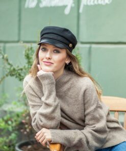 Timeless Elegance Women's Fiddler's Cap in Black