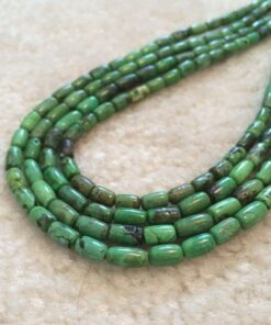 Turquoise Barrel Beads 5x8mm, Mojave Green and Bright Green, 16-Inch Strand
