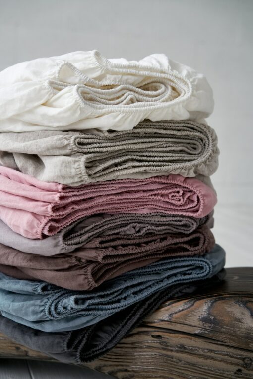 Luxurious Stone Washed Linen Fitted Bed Sheet A Mother's Day Gift of Comfort and Style