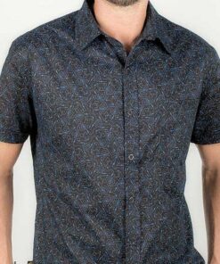 Psychedelic Men's Button-Down Geometric Print, Short Sleeve, Perfect Father's Day Gift