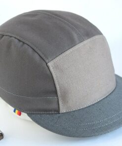 Upcycled Army 5-Panel Hat Military Cycling Cap in Shades of Gray