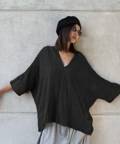 Women's V-Neck Kaftan Effortless Summer Style with Natural Cotton Comfort