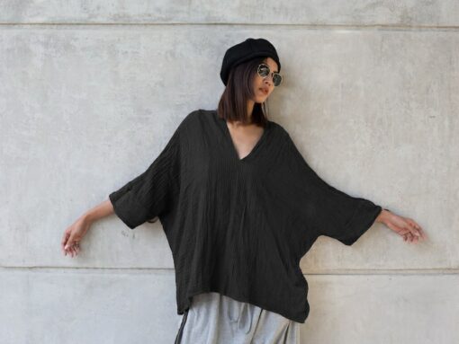 Women's V-Neck Kaftan Effortless Summer Style with Natural Cotton Comfort