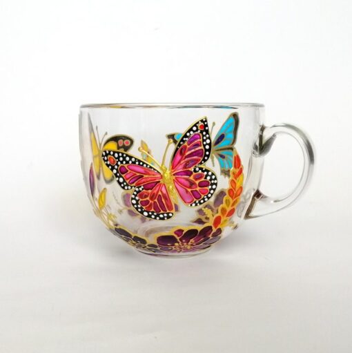 Hand-Painted Monarch Butterfly Coffee Mug A Nature Lover's Delight
