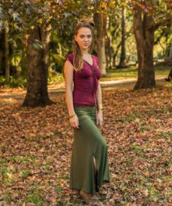 Enchanting Olive Green Maxi Skirt Bohemian Rhapsody for Summer