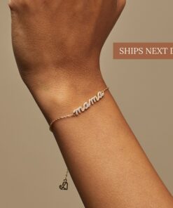 Pave Mama Script Bracelet A Cherished Gift for the Heart of Your Home