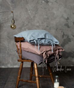 Luxurious Linen Pillowcase with Ties Indulge in Stonewashed Softness