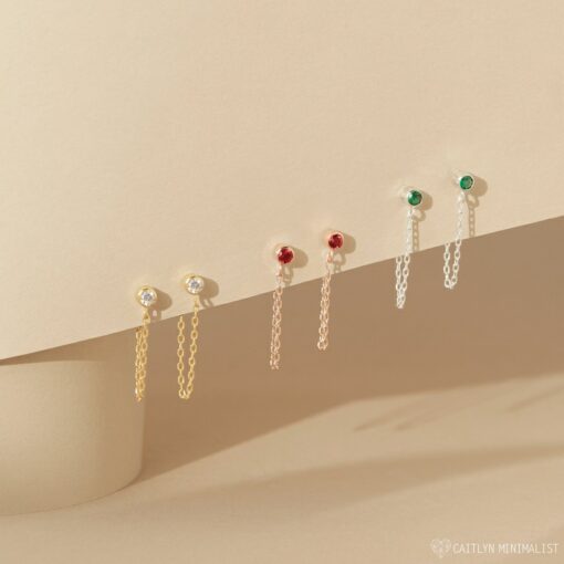 Birthstone Charm Earrings Celebrate Your Unique Story in Sterling Silver or Gold