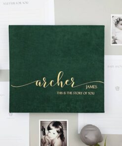 First Year Baby Memory Book Modern Baby Shower Gift, Personalized Photo Album, Story of You