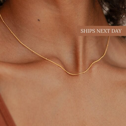 Celestial Radiance Caitlyn's Satellite Necklace in Gold, Rose Gold, and Sterling Silver