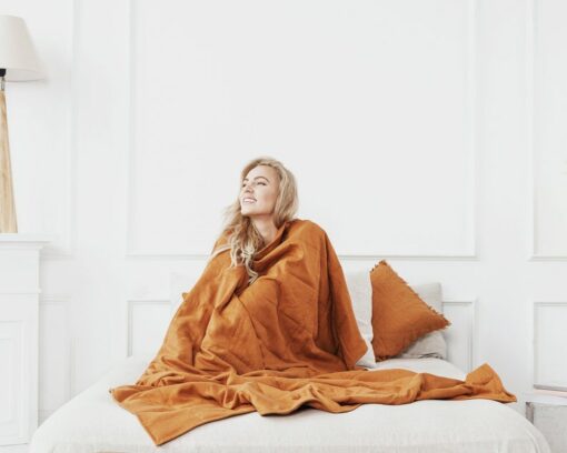 Linen Weighted Blanket Embrace Tranquility, Enhance Sleep, and Soothe Anxiety