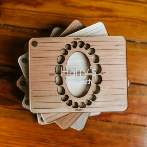Personalized Wooden Baby Tooth Storage Box A Timeless Treasure for Your Child's Precious Memories