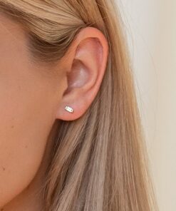 Sparkling Baguette Diamond Studs Elevate Your Style with Minimalist Elegance
