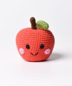 Handmade Amigurumi Apple Toy with Jingle Bell A Delightful Plush for Babies