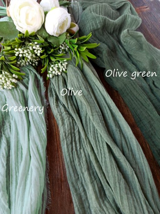 Rustic Greenery Gauze Table Runner for Weddings Enhance Your Ceremony and Reception