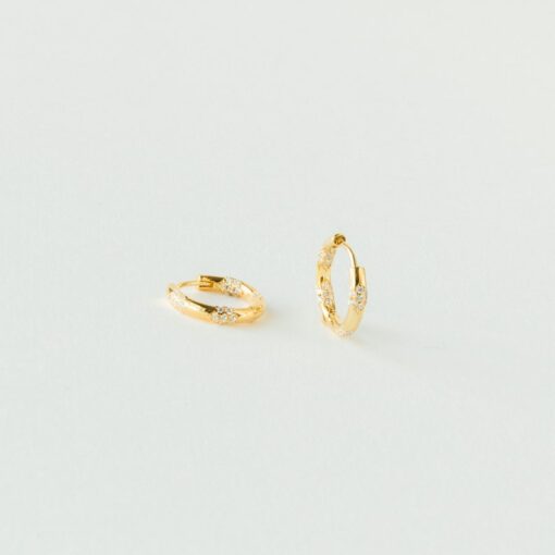 Celestial Embrace Caitlyn's Eternity Pave Huggie Earrings, a Diamond-Studded Symphony