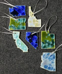 West Coast Wonder Ceramic State Ornaments of Washington, Oregon, California, Idaho, Nevada, Utah, Arizona