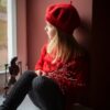 Charming Red Merino Beret A Timeless Gift for Little Fashionistas