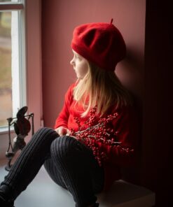 Charming Red Merino Beret A Timeless Gift for Little Fashionistas