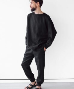 Indulge in Comfort and Style Oversized Linen Sweatshirt for Men
