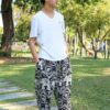 Black Elephant Pants Flowy Harem Pants for Men - Bohemian Comfort for Yoga, Dance, and Festivals