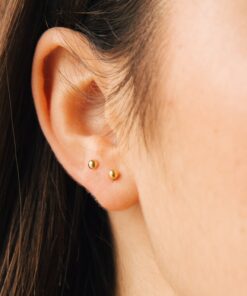 Caitlyn Minimalist Duo Ball Earrings Dainty Double Ball Studs for a Timeless Look