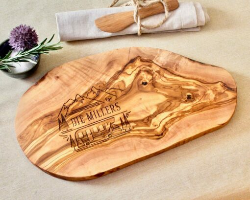 Personalized Olive Wood Cutting Board The Perfect Gift for Caravan and Camping Enthusiasts