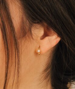 Sparkling Embrace Caitlyn's Minimalist Diamond Huggie Earrings