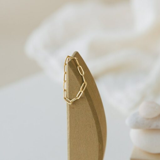 Dainty Paper Clip Chain Ring Minimalist Elegance for Stacking and Gifting