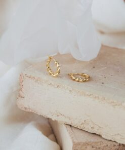 Caitlyn Minimalist Twisted Spiral Hoops Everyday Huggie Earrings, Perfect Gift for Her (ER085)