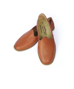 Handmade Tan Leather House Shoes Comfort and Style for Your Feet