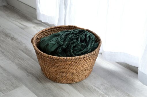 Luxurious Stonewashed Linen Fitted Sheet Indulge in Emerald Elegance