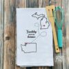 Personalized Friendship/Family Gift Flour Sack Towel Connecting Loved Ones Across States