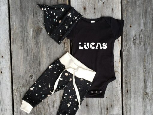 Celestial Dreams Personalized Organic Baby Outfits for Modern Minimalists