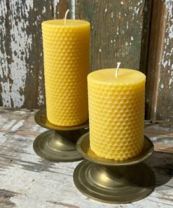 Honeycomb Haven Pure Beeswax Pillar Candles for a Golden Glow
