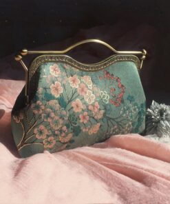 Enchanting Emerald Handbag A Floral Tapestry of Japanese Elegance