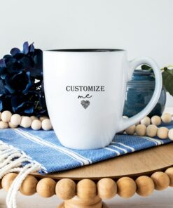 Personalized Engraved Bistro Mug Your Custom Message and Logo on a 16 Oz Coffee Cup