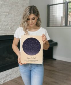 Personalized Star Map on Wood Capture Your Special Night Sky