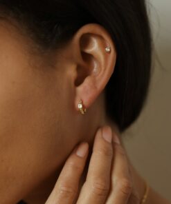 Diamond Twist Huggie Earrings Minimalist Elegance for Everyday Glamour