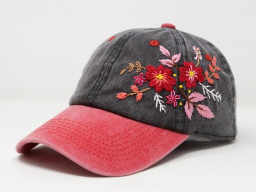 Embroidered Flower Baseball Cap Stylish and Sun-Protective Summer Essential