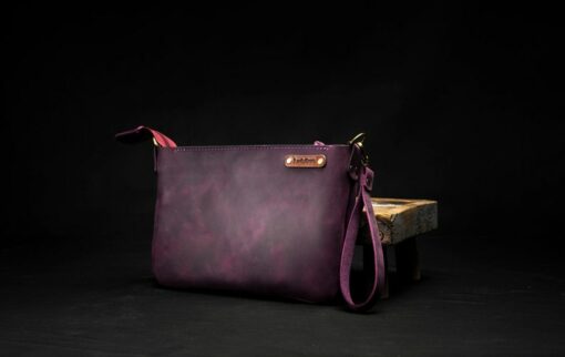 Personalized Leather Clutch The Perfect Travel Companion for Makeup and Essentials