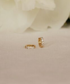 Diamond-Studded Pave Huggie Hoops Minimalist Elegance for Every Occasion