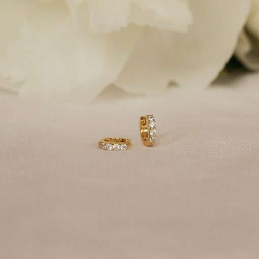 Diamond-Studded Pave Huggie Hoops Minimalist Elegance for Every Occasion